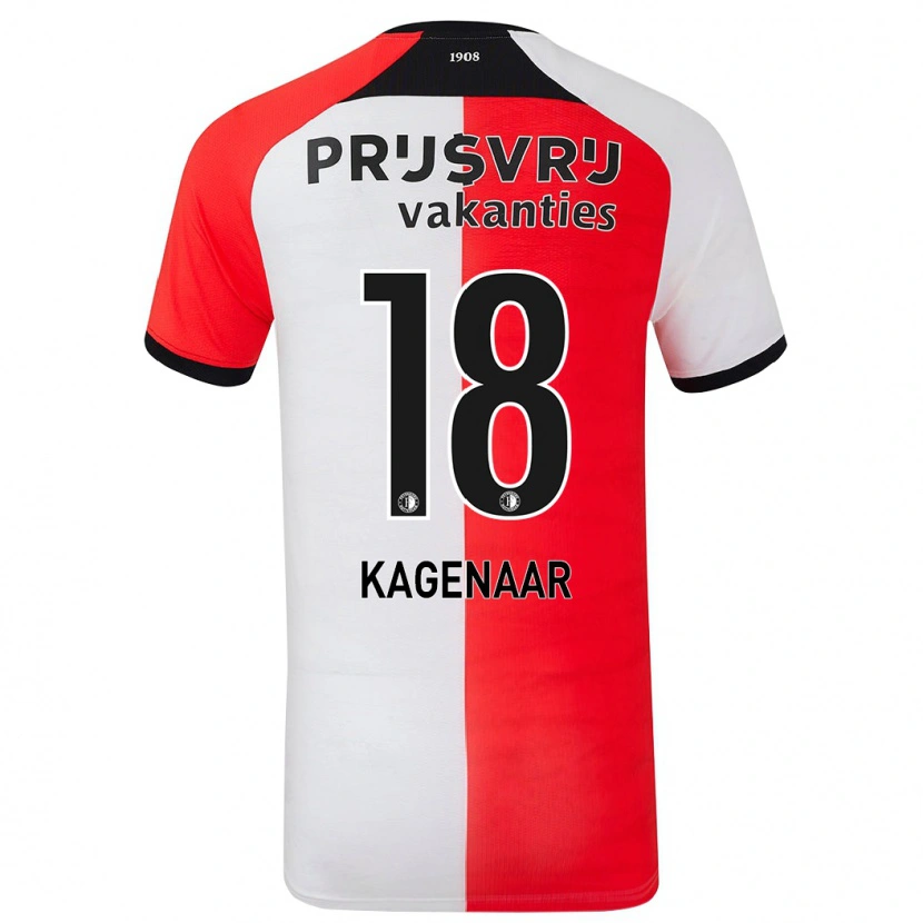 Danxen Donna Maglia Isa Kagenaar #18 Rosso Bianco Kit Gara Home 2024/25 Maglietta