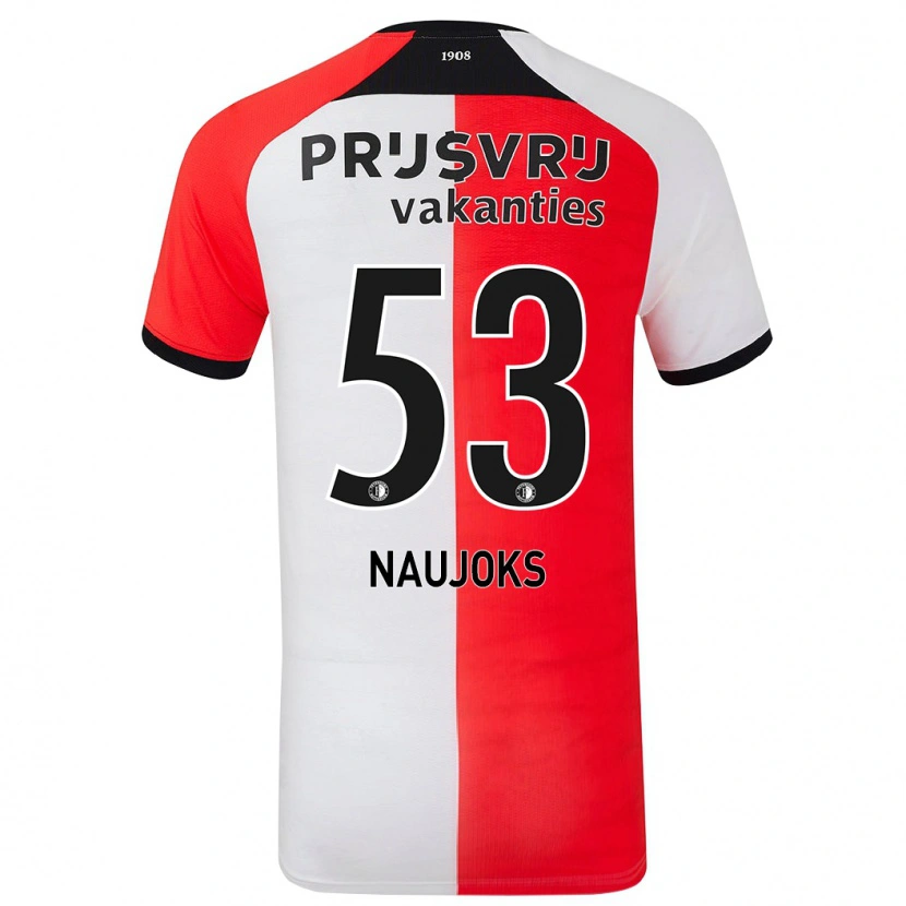 Danxen Donna Maglia Noah Naujoks #53 Rosso Bianco Kit Gara Home 2024/25 Maglietta