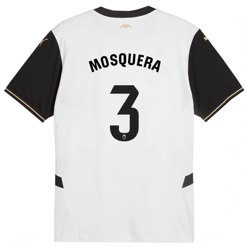 Danxen Donna Maglia Cristhian Mosquera #3 Bianco Nero Kit Gara Home 2024/25 Maglietta