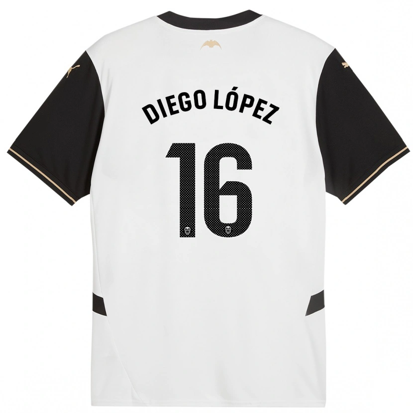Danxen Donna Maglia Diego López #16 Bianco Nero Kit Gara Home 2024/25 Maglietta