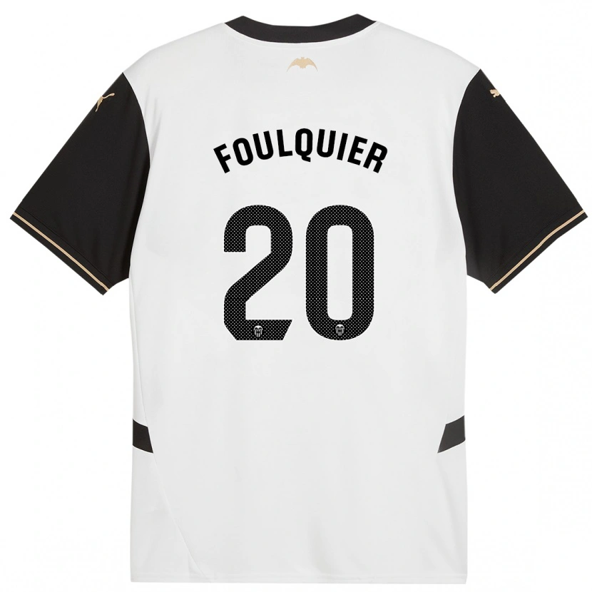 Danxen Donna Maglia Dimitri Foulquier #20 Bianco Nero Kit Gara Home 2024/25 Maglietta