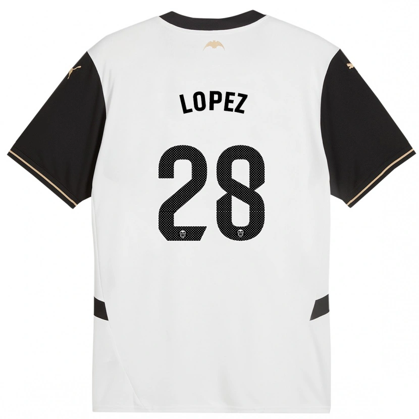 Danxen Donna Maglia Saray Lopez #28 Bianco Nero Kit Gara Home 2024/25 Maglietta