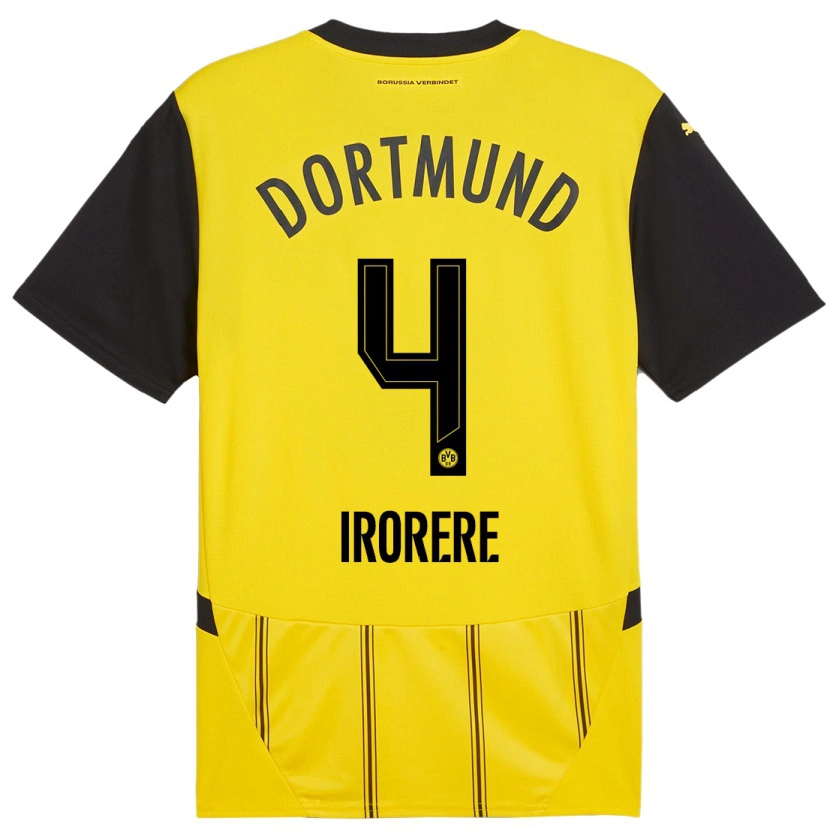 Danxen Donna Maglia Felix Irorere #4 Giallo Nero Kit Gara Home 2024/25 Maglietta