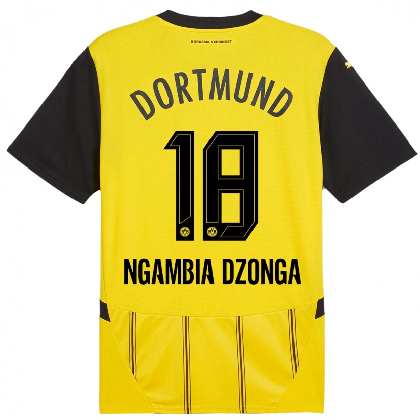 Danxen Donna Maglia Diego Ngambia #18 Giallo Nero Kit Gara Home 2024/25 Maglietta