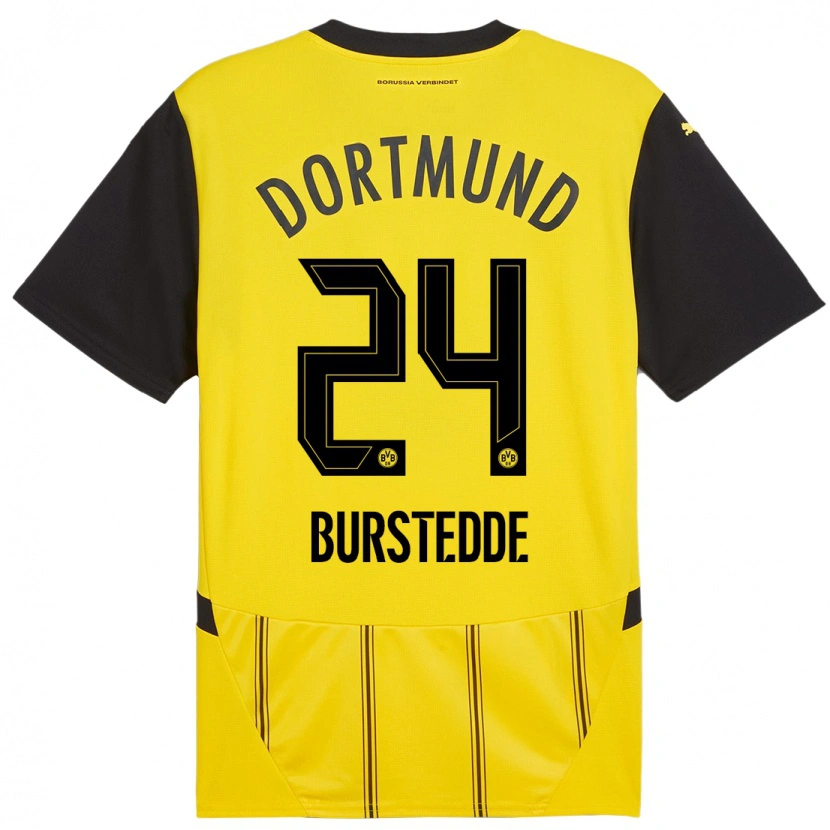 Danxen Donna Maglia Joshua Burstedde #24 Giallo Nero Kit Gara Home 2024/25 Maglietta