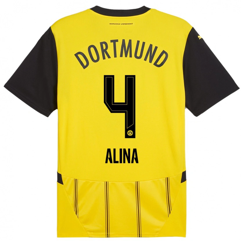 Danxen Donna Maglia Grijseels Alina #4 Giallo Nero Kit Gara Home 2024/25 Maglietta