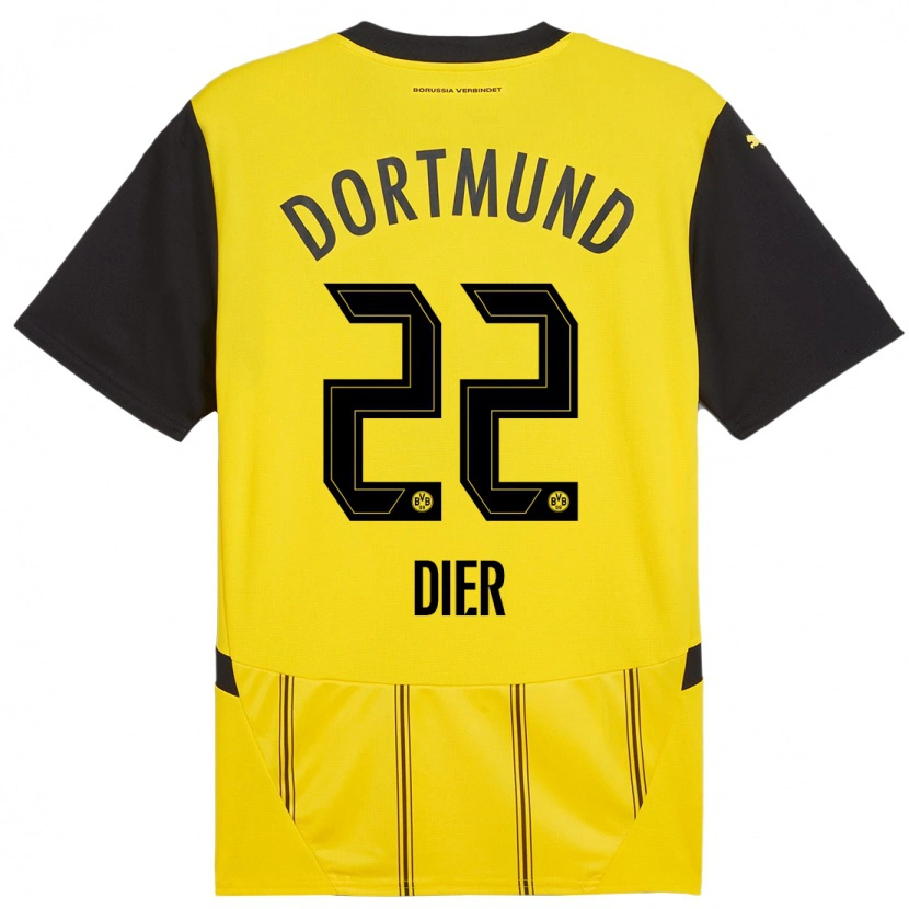 Danxen Donna Maglia Henrik Dier #22 Giallo Nero Kit Gara Home 2024/25 Maglietta