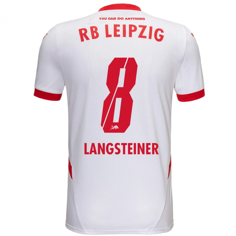 Danxen Donna Maglia Toni Langsteiner #8 Bianco Rosso Kit Gara Home 2024/25 Maglietta
