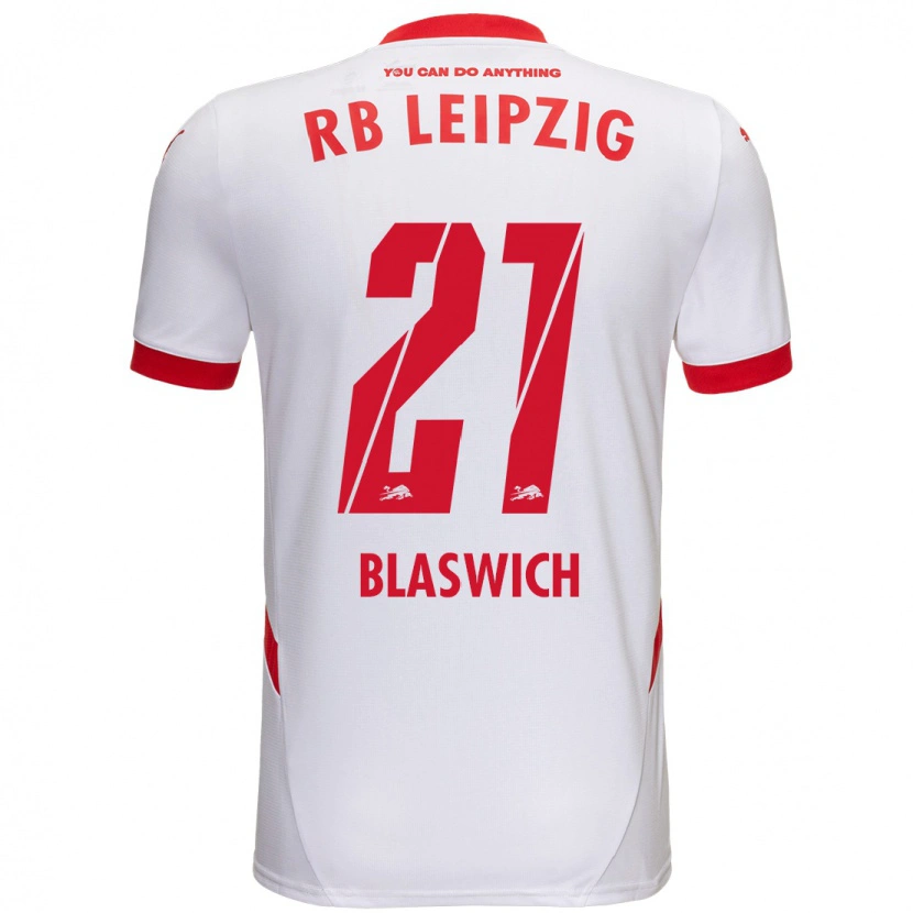 Danxen Donna Maglia Janis Blaswich #21 Bianco Rosso Kit Gara Home 2024/25 Maglietta