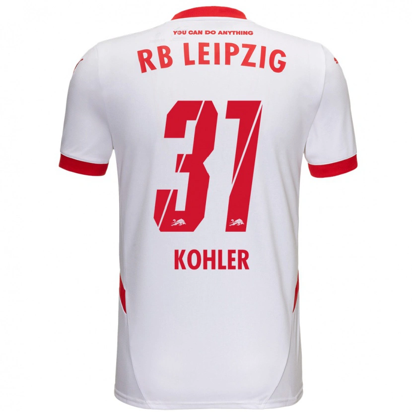 Danxen Donna Maglia Tim Köhler #31 Bianco Rosso Kit Gara Home 2024/25 Maglietta