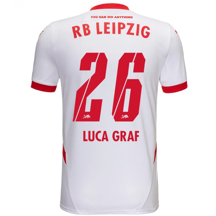 Danxen Donna Maglia Luca Marie Graf #26 Bianco Rosso Kit Gara Home 2024/25 Maglietta