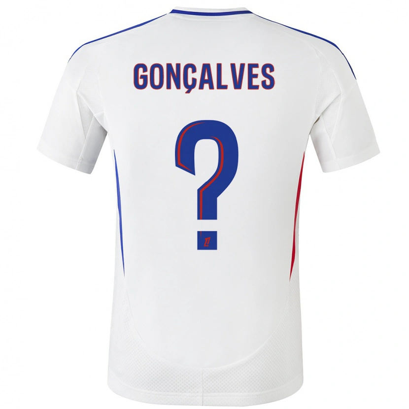 Danxen Donna Maglia Tiago Gonçalves #0 Bianco Blu Kit Gara Home 2024/25 Maglietta