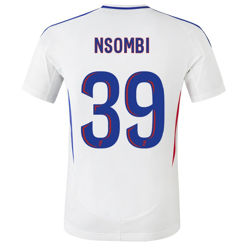 Danxen Donna Maglia Gael Nsombi #39 Bianco Blu Kit Gara Home 2024/25 Maglietta
