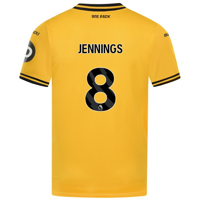 Danxen Donna Maglia Shannie Jennings #8 Giallo Kit Gara Home 2024/25 Maglietta
