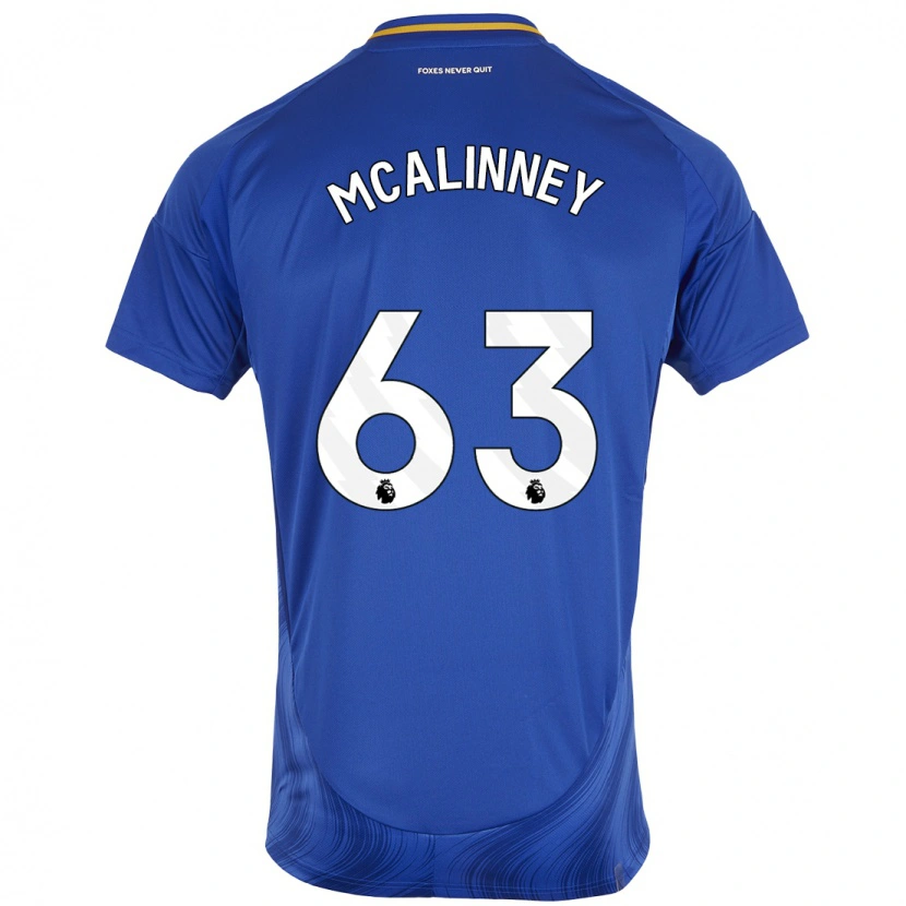 Danxen Donna Maglia Liam Mcalinney #63 Blu Bianco Kit Gara Home 2024/25 Maglietta