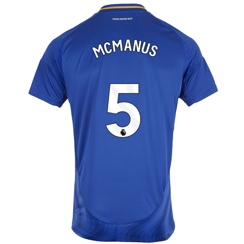 Danxen Donna Maglia Abbie Mcmanus #5 Blu Bianco Kit Gara Home 2024/25 Maglietta