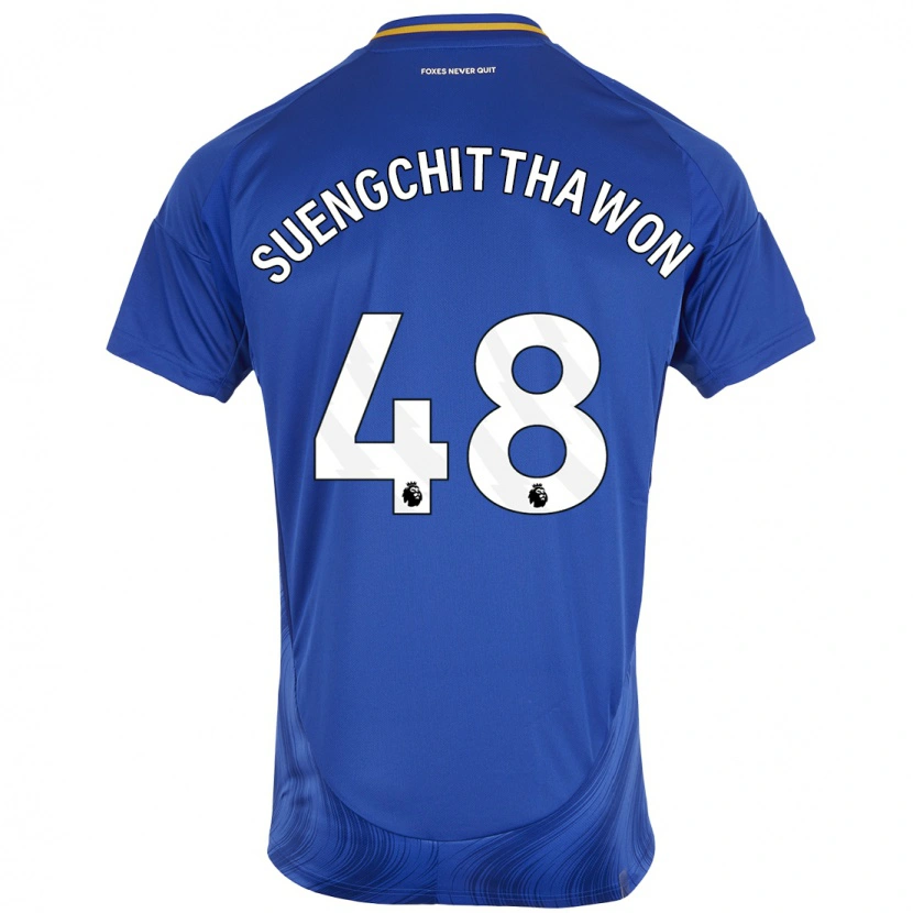 Danxen Donna Maglia Thanawat Suengchitthawon #48 Blu Bianco Kit Gara Home 2024/25 Maglietta