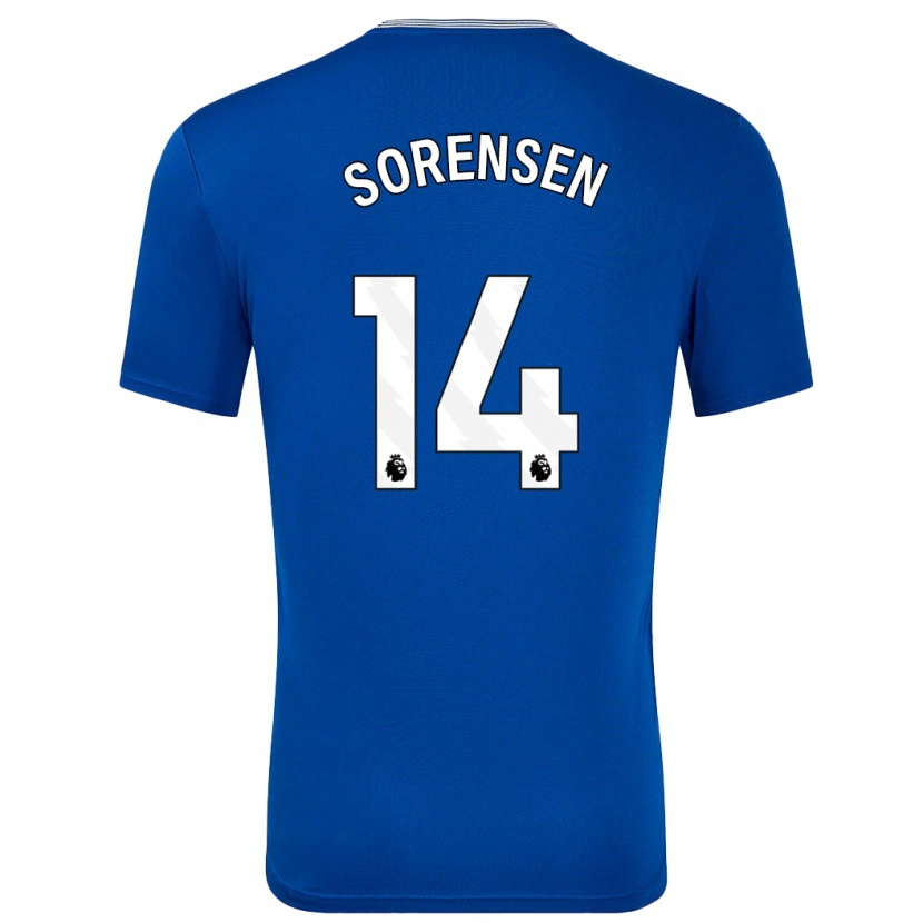 Danxen Donna Maglia Nicoline Sorensen #14 Blu Con Kit Gara Home 2024/25 Maglietta