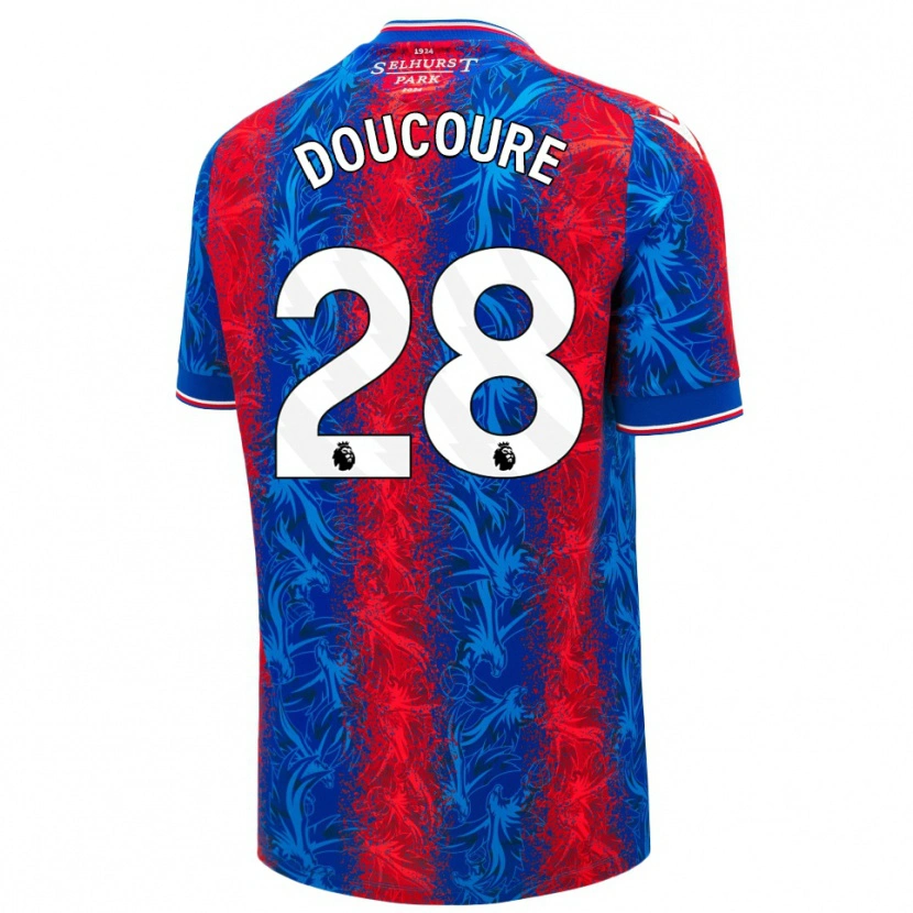 Danxen Donna Maglia Cheick Doucouré #28 Strisce Rosso Blu Kit Gara Home 2024/25 Maglietta