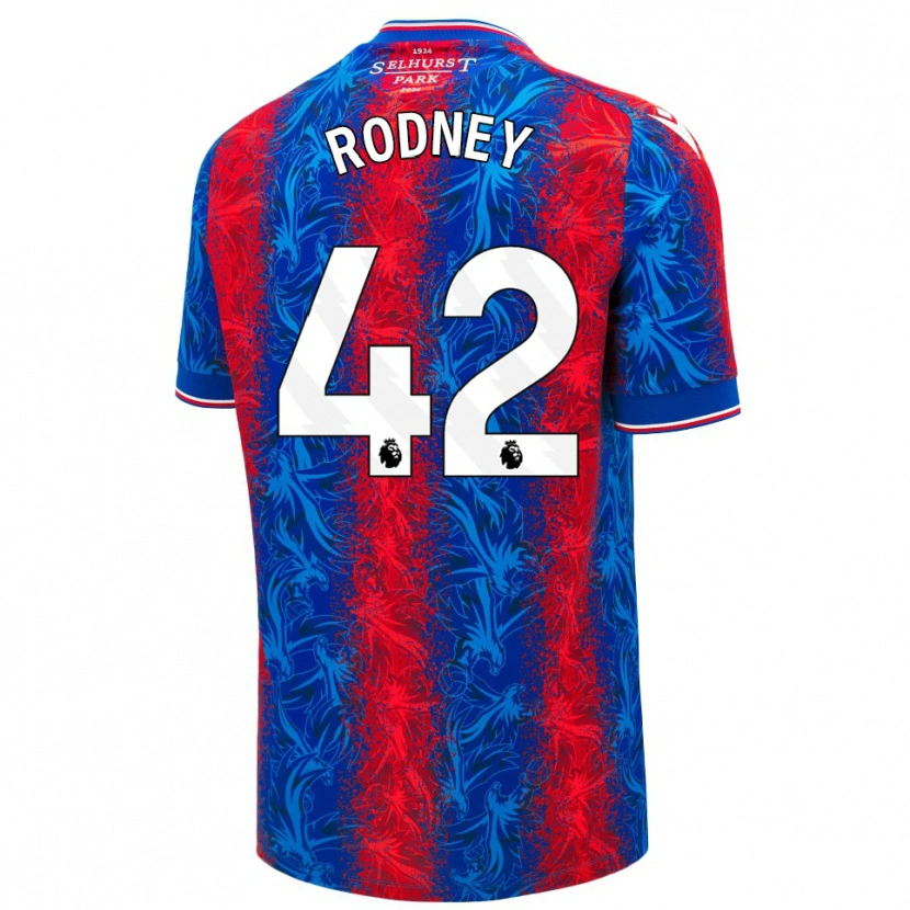 Danxen Donna Maglia Kaden Rodney #42 Strisce Rosso Blu Kit Gara Home 2024/25 Maglietta