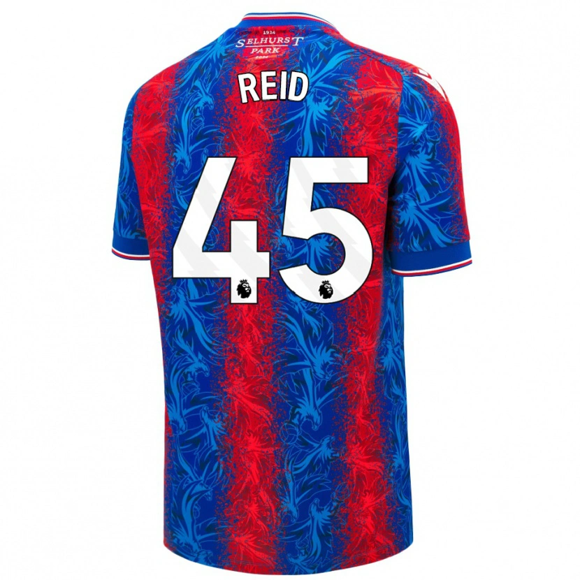 Danxen Donna Maglia Dylan Reid #45 Strisce Rosso Blu Kit Gara Home 2024/25 Maglietta