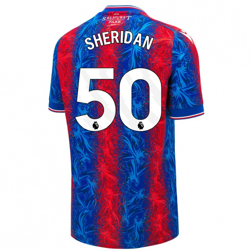 Danxen Donna Maglia Joe Sheridan #50 Strisce Rosso Blu Kit Gara Home 2024/25 Maglietta