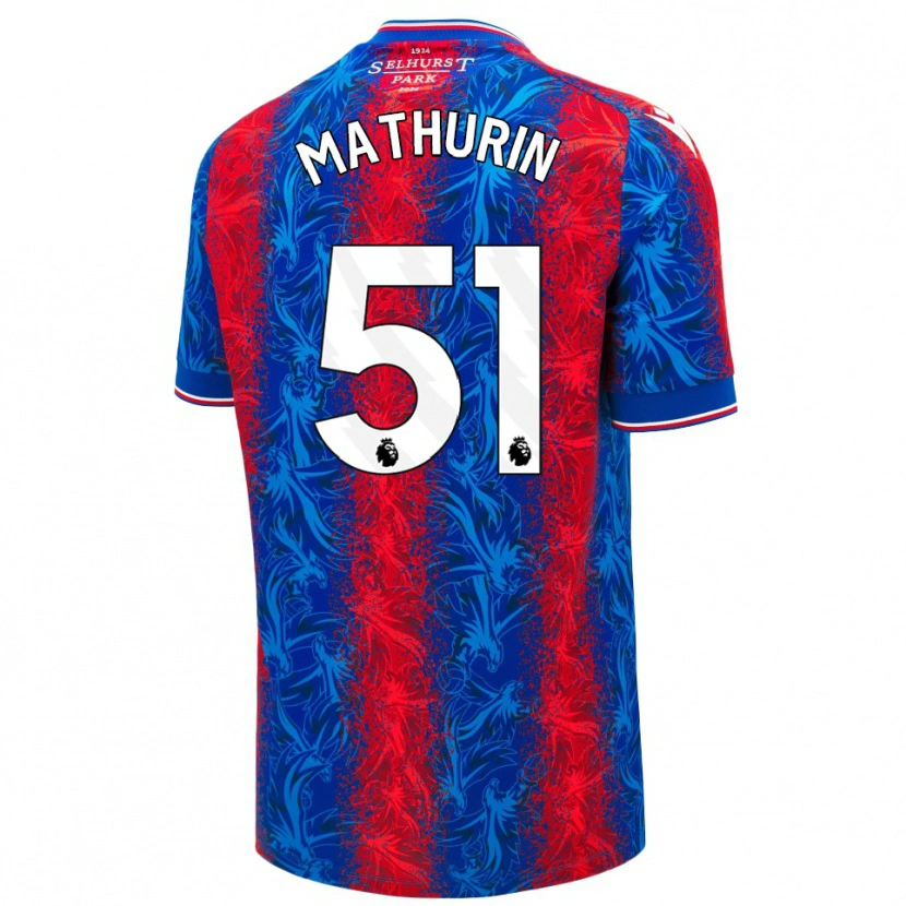 Danxen Donna Maglia Roshaun Mathurin #51 Strisce Rosso Blu Kit Gara Home 2024/25 Maglietta