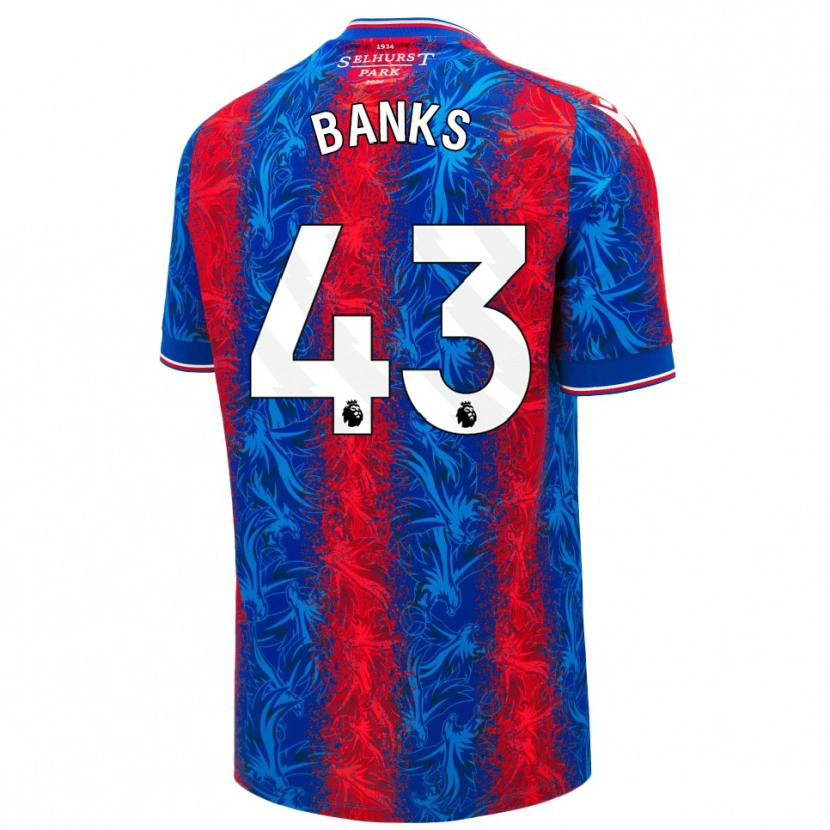 Danxen Donna Maglia Scott Banks #43 Strisce Rosso Blu Kit Gara Home 2024/25 Maglietta