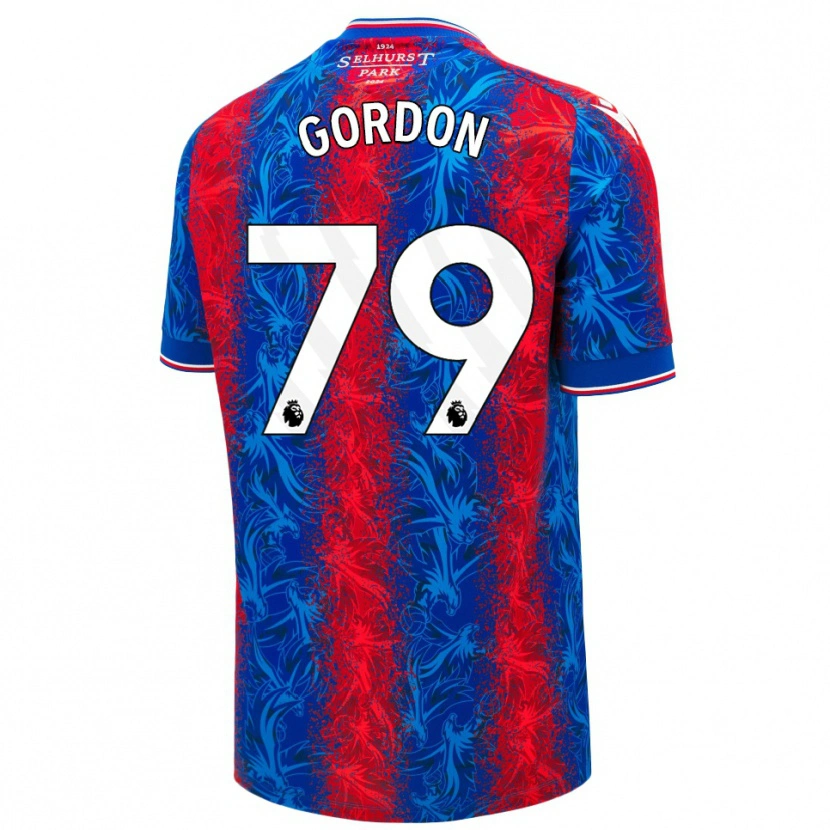Danxen Donna Maglia John-Kymani Gordon #79 Strisce Rosso Blu Kit Gara Home 2024/25 Maglietta
