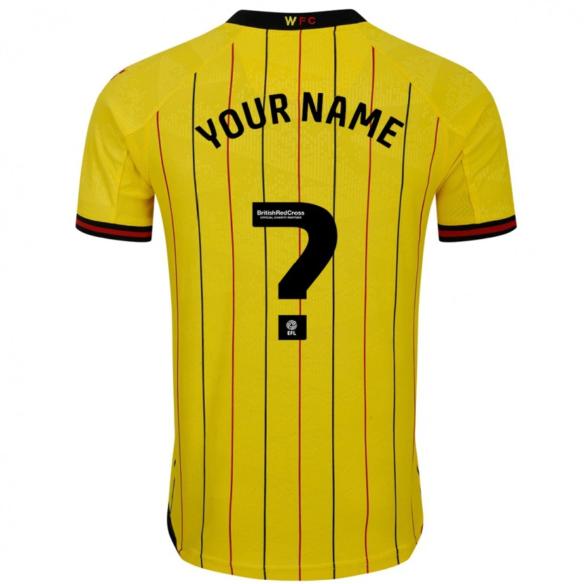 Danxen Donna Maglia Il Tuo Nome #0 Giallo Nero Kit Gara Home 2024/25 Maglietta