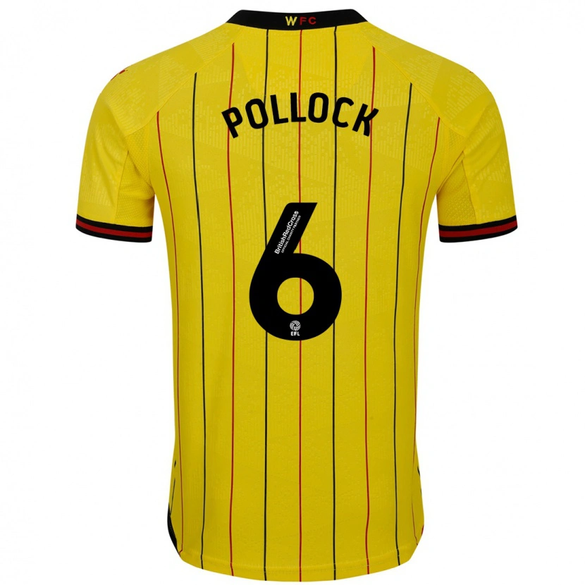 Danxen Donna Maglia Mattie Pollock #6 Giallo Nero Kit Gara Home 2024/25 Maglietta