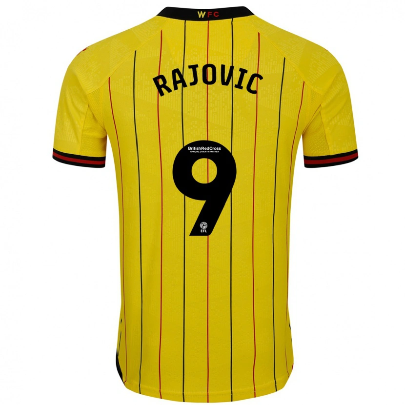 Danxen Donna Maglia Mileta Rajovic #9 Giallo Nero Kit Gara Home 2024/25 Maglietta