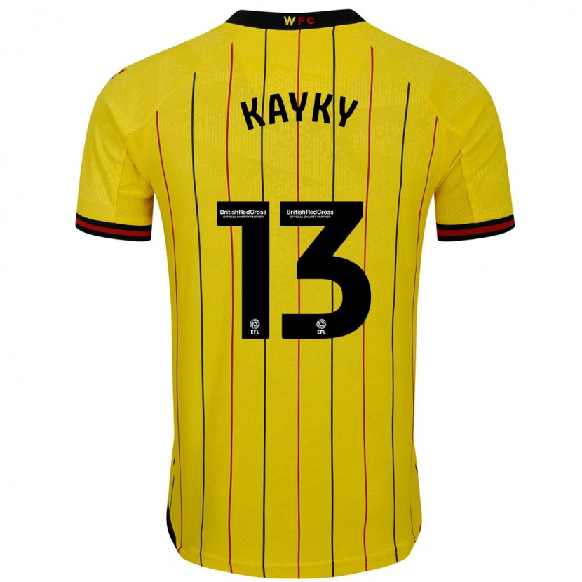 Danxen Donna Maglia Kayky Almeida #13 Giallo Nero Kit Gara Home 2024/25 Maglietta