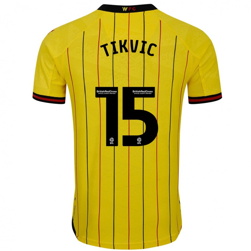Danxen Donna Maglia Antonio Tikvic #15 Giallo Nero Kit Gara Home 2024/25 Maglietta
