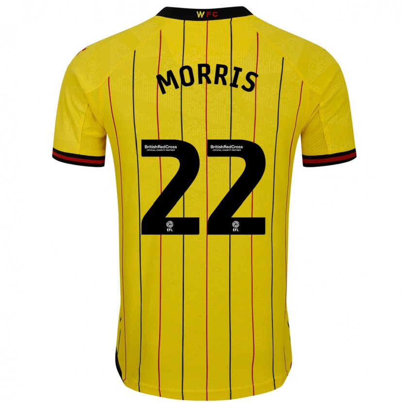 Danxen Donna Maglia James Morris #22 Giallo Nero Kit Gara Home 2024/25 Maglietta