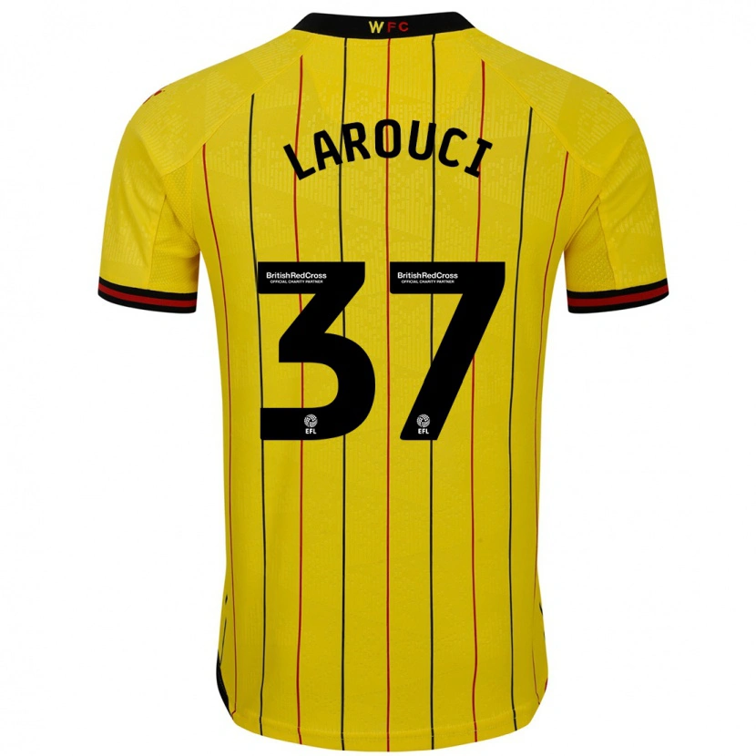 Danxen Donna Maglia Yasser Larouci #37 Giallo Nero Kit Gara Home 2024/25 Maglietta