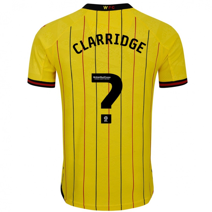 Danxen Donna Maglia James Clarridge #0 Giallo Nero Kit Gara Home 2024/25 Maglietta