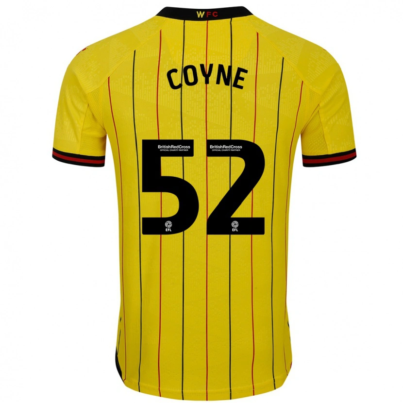 Danxen Donna Maglia Aidan Coyne #52 Giallo Nero Kit Gara Home 2024/25 Maglietta