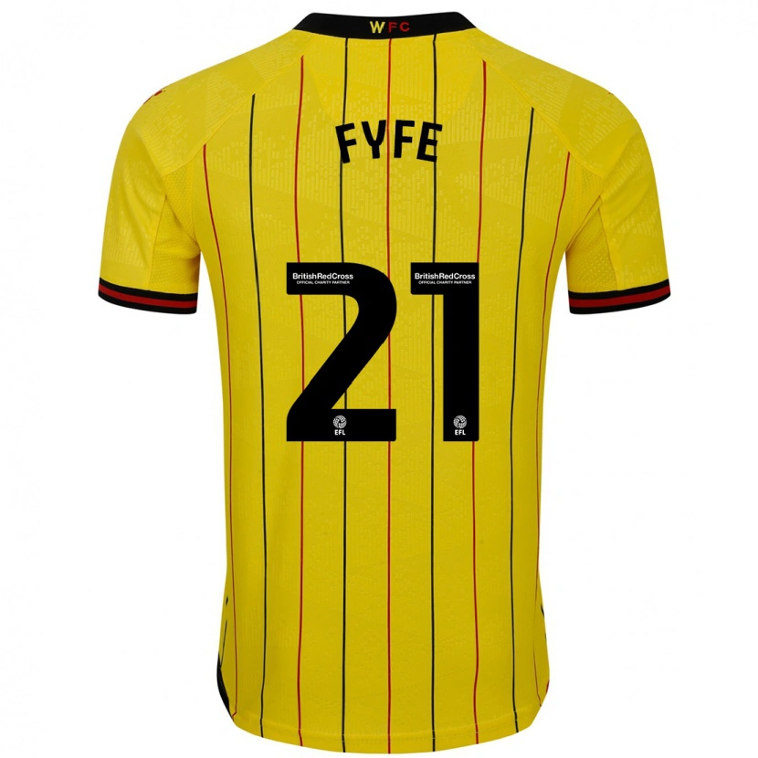 Danxen Donna Maglia Flo Fyfe #21 Giallo Nero Kit Gara Home 2024/25 Maglietta