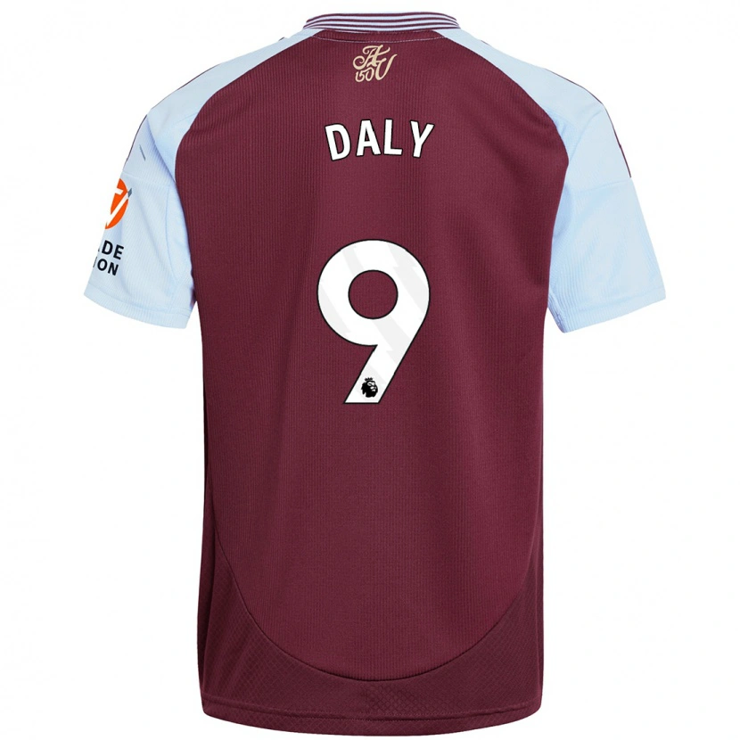 Danxen Donna Maglia Rachel Daly #9 Borgogna Azzurro Kit Gara Home 2024/25 Maglietta