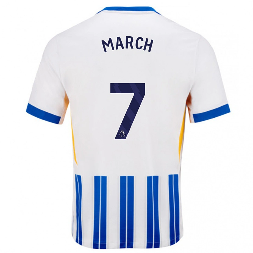 Danxen Donna Maglia Solly March #7 Bianco Blu A Righe Kit Gara Home 2024/25 Maglietta