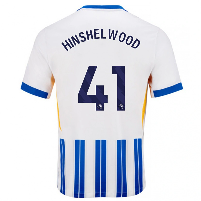 Danxen Donna Maglia Jack Hinshelwood #41 Bianco Blu A Righe Kit Gara Home 2024/25 Maglietta