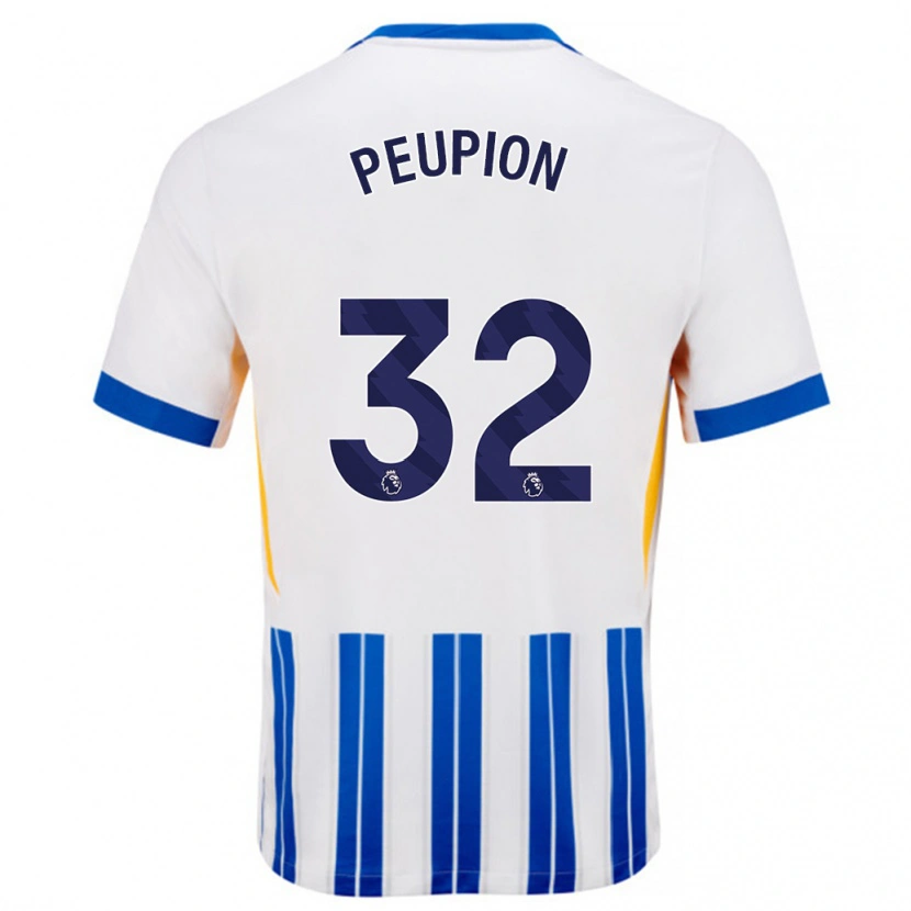 Danxen Donna Maglia Cameron Peupion #32 Bianco Blu A Righe Kit Gara Home 2024/25 Maglietta