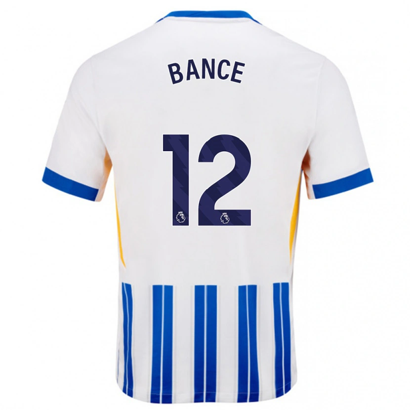 Danxen Donna Maglia Libby Bance #12 Bianco Blu A Righe Kit Gara Home 2024/25 Maglietta