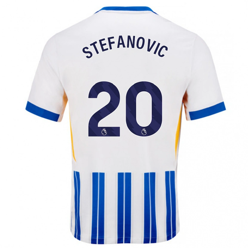Danxen Donna Maglia Dejana Stefanović #20 Bianco Blu A Righe Kit Gara Home 2024/25 Maglietta