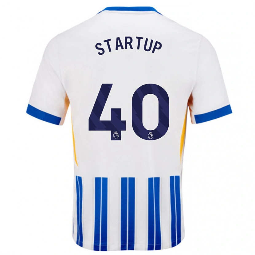 Danxen Donna Maglia Katie Startup #40 Bianco Blu A Righe Kit Gara Home 2024/25 Maglietta