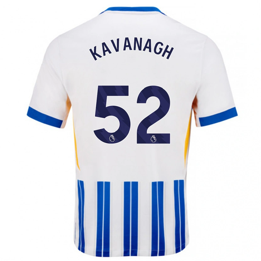 Danxen Donna Maglia Leigh Kavanagh #52 Bianco Blu A Righe Kit Gara Home 2024/25 Maglietta