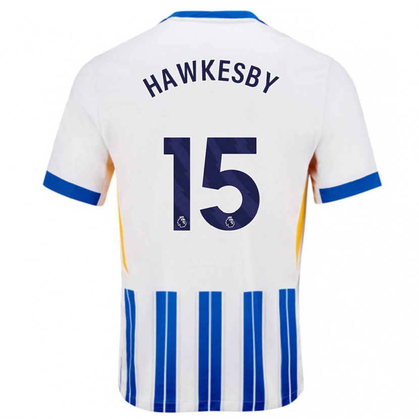 Danxen Donna Maglia Mackenzie Hawkesby #15 Bianco Blu A Righe Kit Gara Home 2024/25 Maglietta
