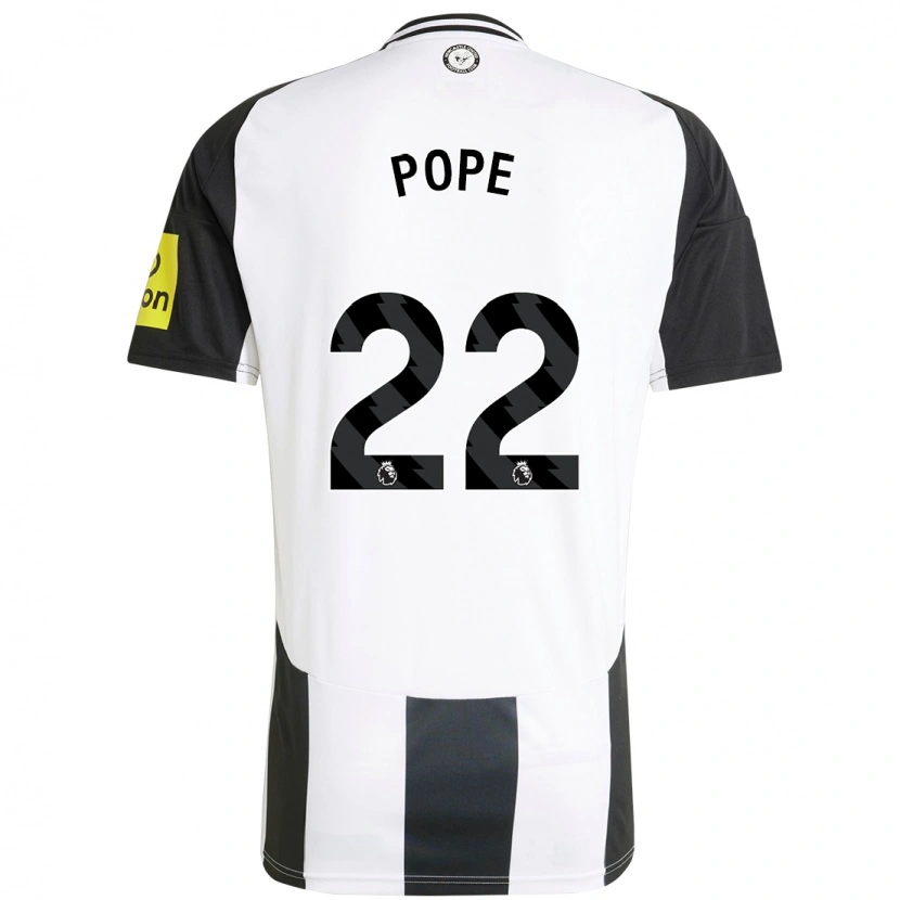 Danxen Donna Maglia Nick Pope #22 Bianco Nero Kit Gara Home 2024/25 Maglietta