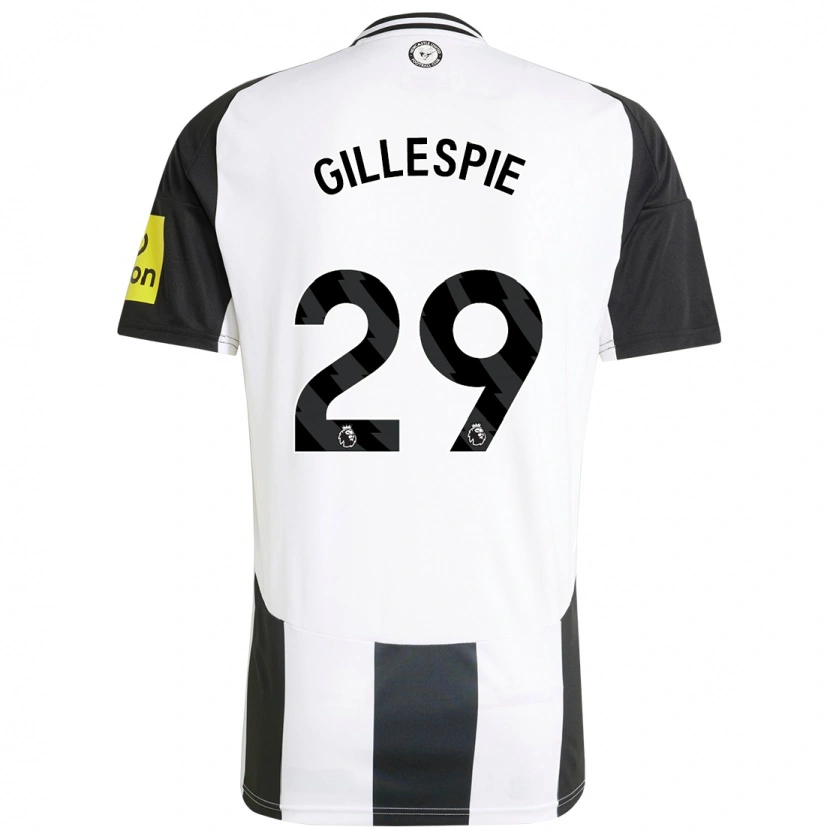 Danxen Donna Maglia Mark Gillespie #29 Bianco Nero Kit Gara Home 2024/25 Maglietta